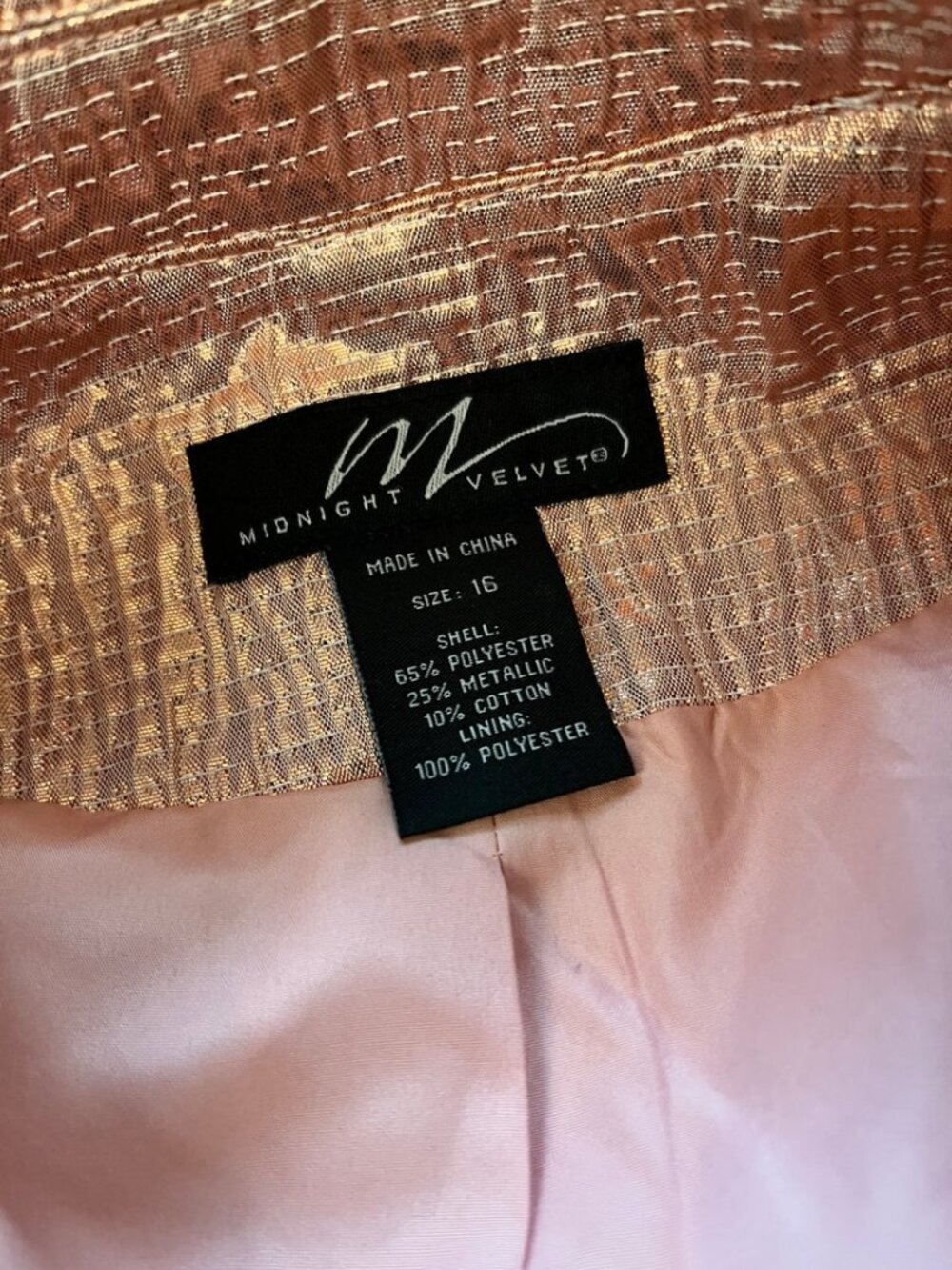 Midnight velvet peach-colored brocade skirt suit - Picture 8 of 8